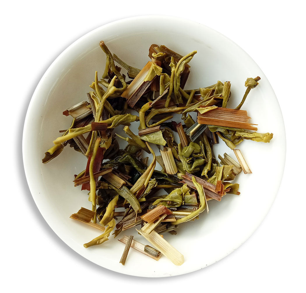 Organic Lemongrass Green Tea : Green Lemongrass Flare - Wet Leaves