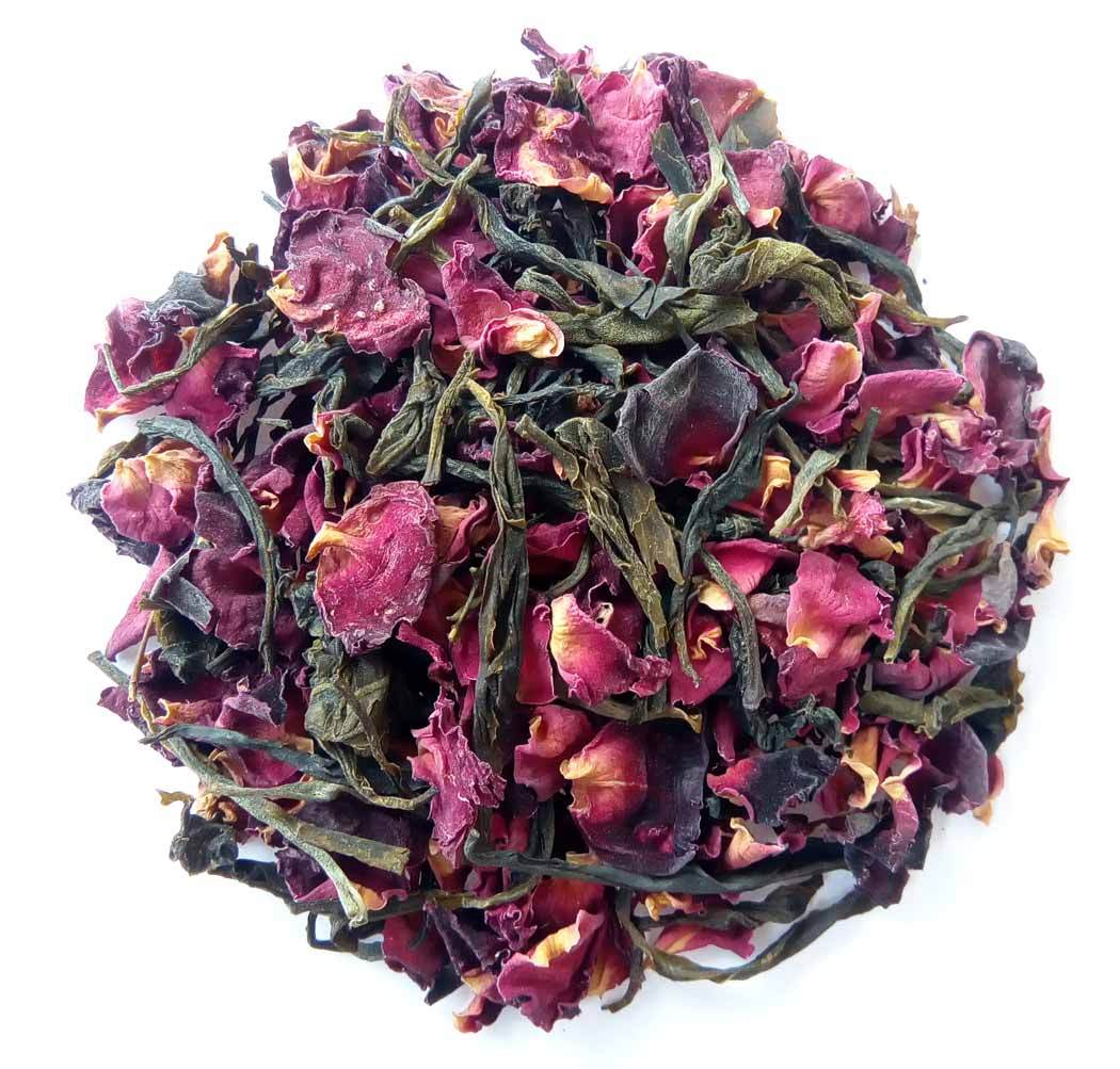 Organic Rose Green Tea : Rose Green Allure - Dry Leaves