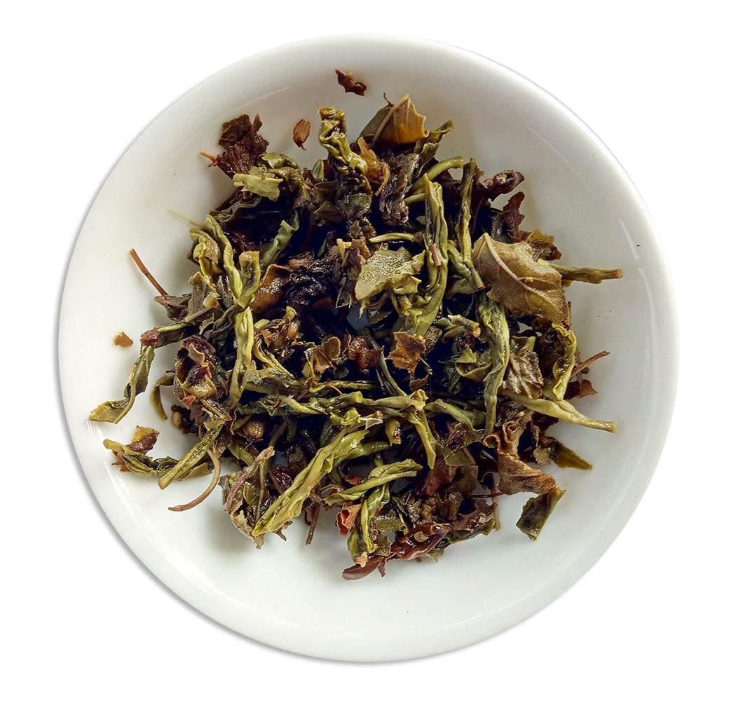 Organic Tulsi Green Tea: Tulsi Green Sensation - Wet Leaves